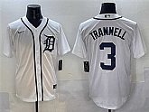 Men's Detroit Tigers #3 Alan Trammell White Cool Base Stitched Jersey,baseball caps,new era cap wholesale,wholesale hats